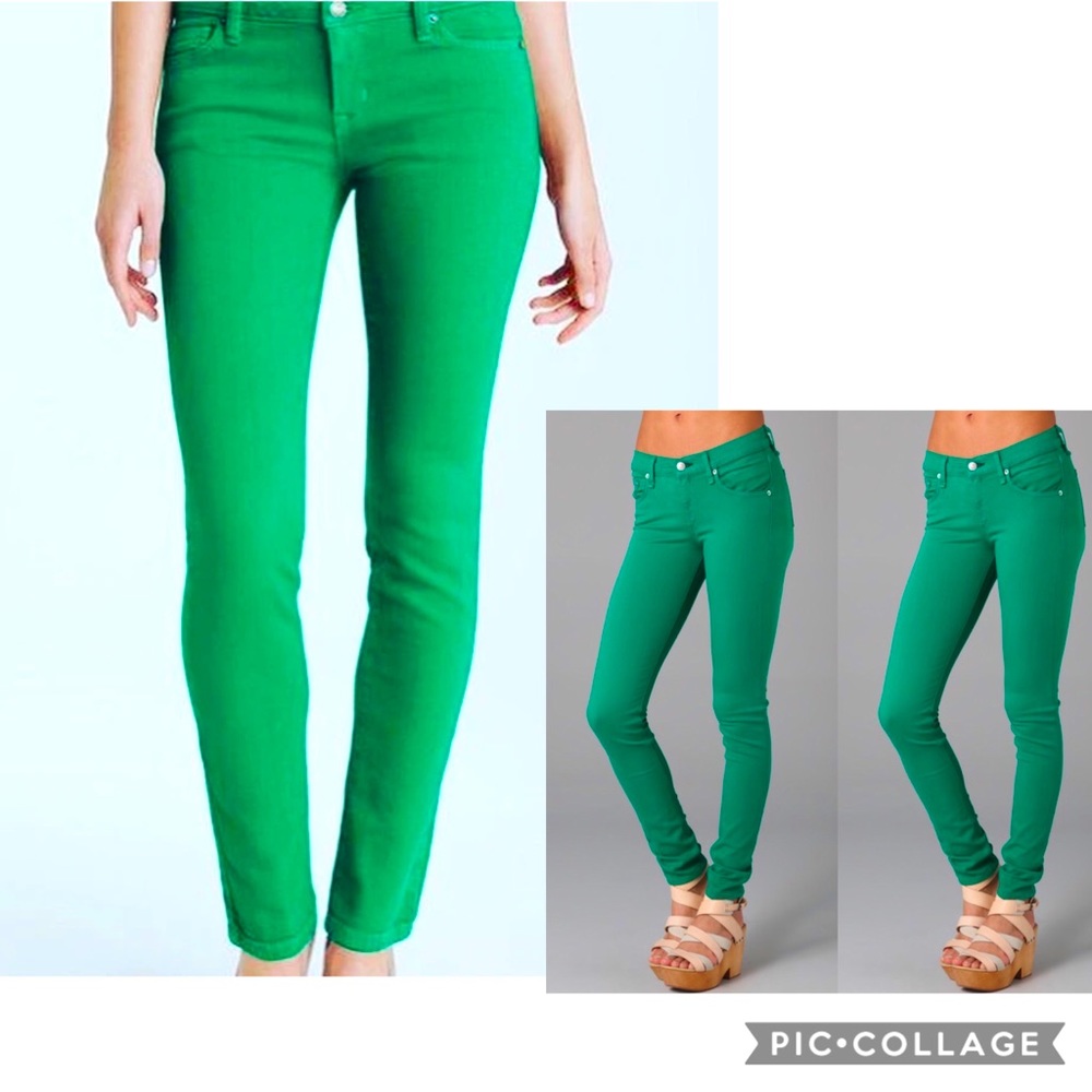 dELIA’s Xmas Tree Green Skinny cotton jeans sz 1